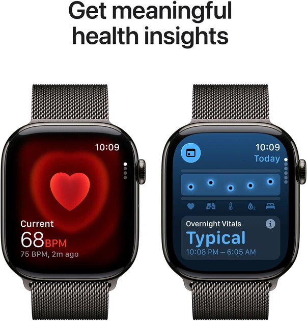 Smartwatch Apple Watch Series 11 GPS + Cellular 46mm Slate Titanium Case with Slate Milanese Loop - M/L (MFD44) - obraz 5