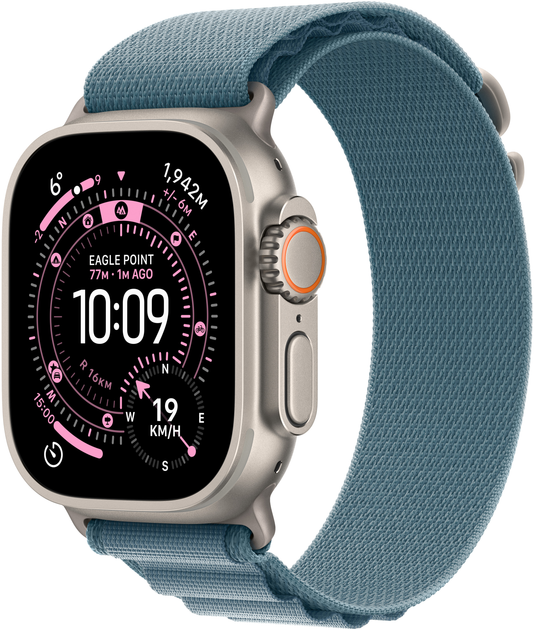 Смарт-годинник Apple Watch Ultra 3 GPS + Cellular 49mm Natural Titanium Case with Light Blue Alpine Loop S (APL_MEWK4) - зображення 1