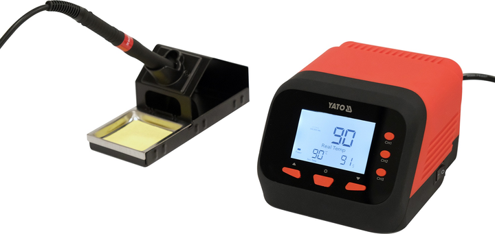 Stacja lutownicza Yato YT-82462 na grot T 12 z wyświetlaczem LCD z funkcją autosleep o mocy 75 W (5906083093883) - obraz 1