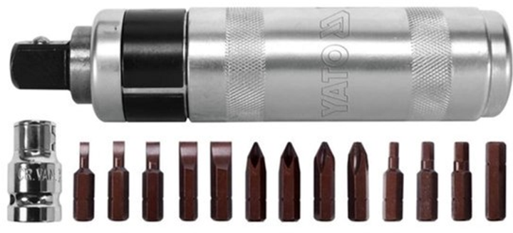 Wkrętak udarowy rewersyjny Yato YT-2801 stalowy 6 końcówek 1/2" 7 sztuk (5906083928017) - obraz 1