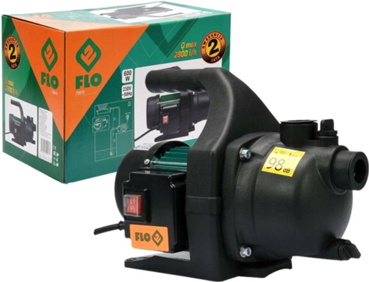 Pompa ogrodowa Flo 79810 sieciowa 600W 3.5 Bar 2800 l/h maks. wysokość - 8/35 m (5906083029431) - obraz 3