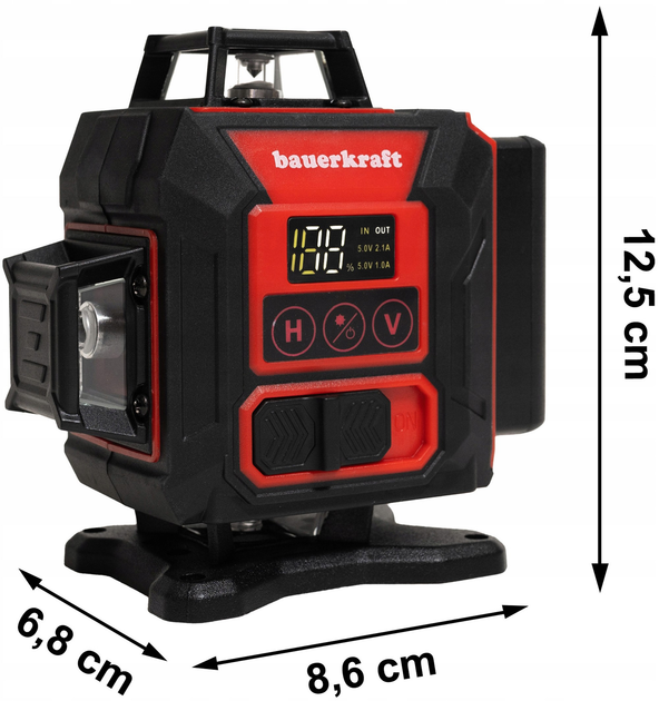 Poziomica laserowa Bauerkraft płaszczyznowa zielony laser krzyżowy 360° 4D 16 linii (5904265080478) - obraz 10
