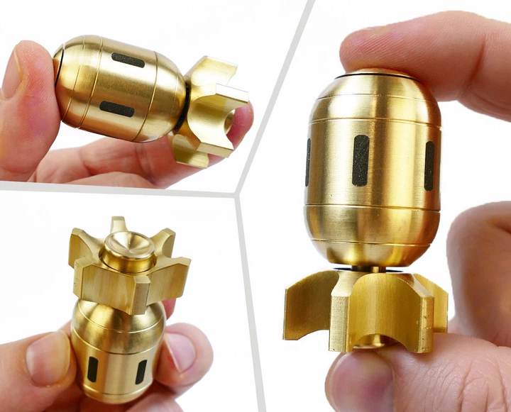 Металевий Антистрес Bomb Fidget Toy Бомба Спіннер колір Золото (1534 ...