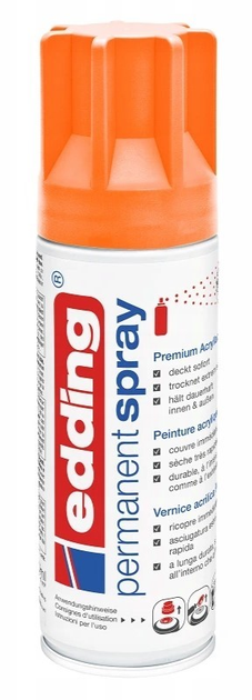 Farba w sprayu Edding Permanent Spray Neon Orange 200 ml (4057305048844) - obraz 1