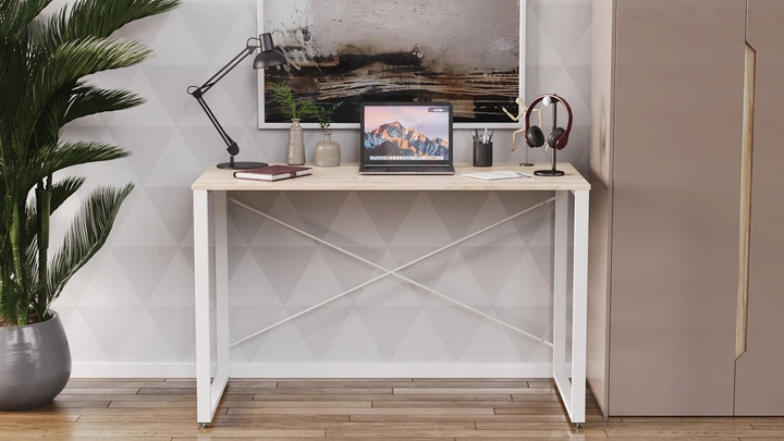 Письменный стол Ferrum-decor Серии Конект 75x120x60 белый ДСП Дуб Сан-Марино 16мм (FRD-104208) - Фото 3 Письменный стол Ferrum-decor Серии Конект 75x120x60 белый ДСП Дуб Сан-Марино 16мм (FRD-104208) - изображение 3