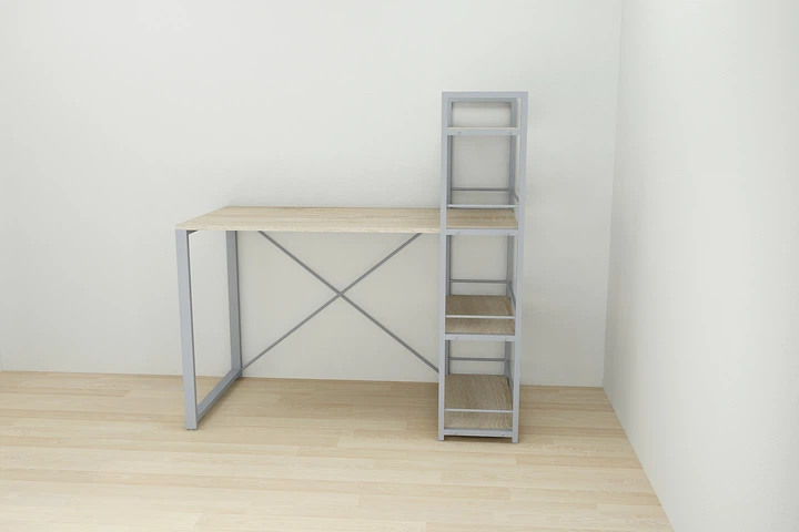 Письменный стол Ferrum-decor Серии Конект c этажеркой 75x120x600 серый ДСП Дуб Сонома 16мм (FRD-104233) - изображение 2