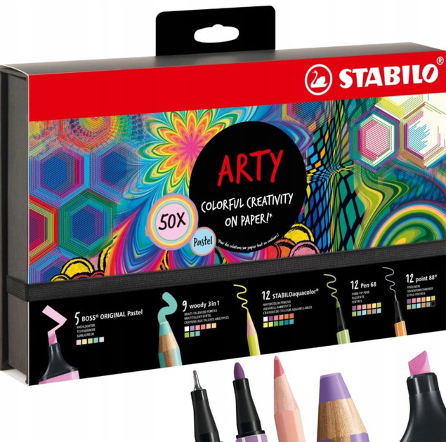 Zestaw artystyczny do malowania Stabilo Arty Pastel 50 elementów (4006381590419) - obraz 2