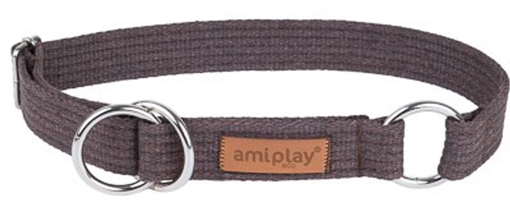 Obroża półzaciskowa Amiplay Cotton L Brązowa (5907563234079) - obraz 1