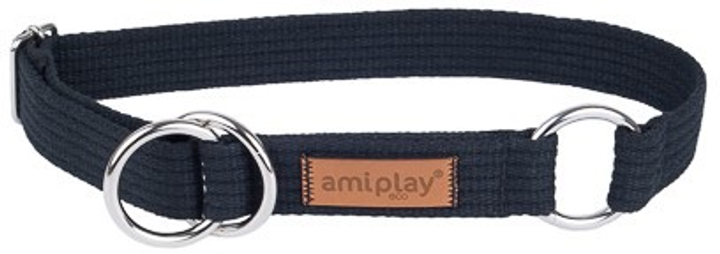 Obroża półzaciskowa Amiplay Cotton L Czarna (5907563234024) - obraz 1