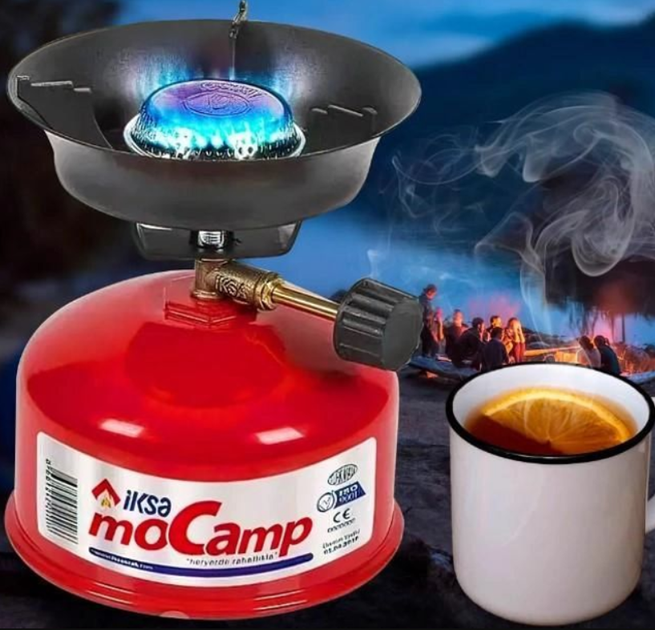 Туристическая плита MoCamp портативная газовая горелка, для кемпинга, красный - изображение 4