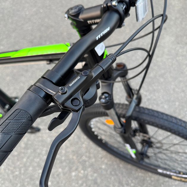 Алюминиевый найнер 29 Черный-Зелёный Maxus Mbike Lockout (гидравлические тормоза) горный велосипед 2025 кассета - изображение 4