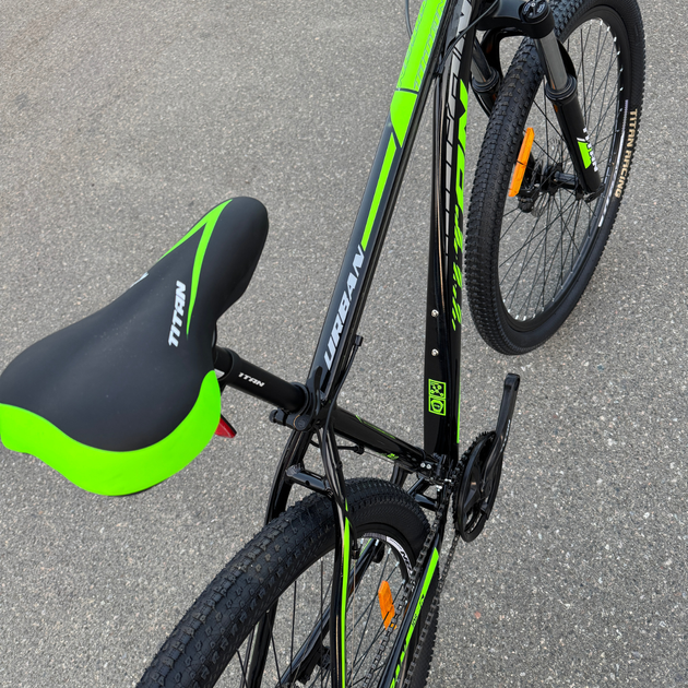 Алюминиевый найнер 29 Черный-Зелёный Maxus Mbike Lockout (гидравлические тормоза) горный велосипед 2025 кассета - изображение 8
