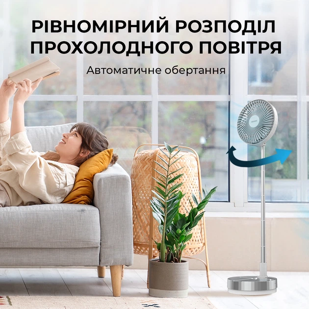 Акумуляторний вентилятор Cecotec EnergySilence 800 FoldAir Portable Control - зображення 13