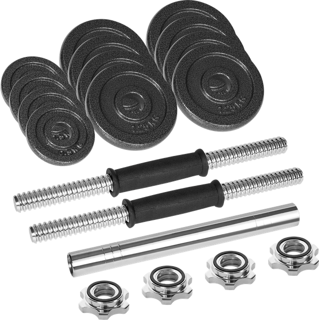 Hantle żeliwne Rebel Active regulowane w walizce z gryfem, zestaw 15 kg RBA-2327-15 (5901890122245) - obraz 2