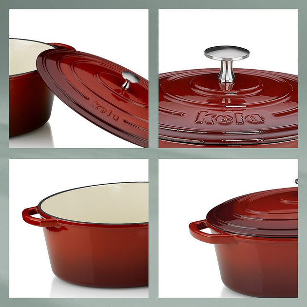 Garnek Kela Calido żeliwny Czerwony 4.6 l (4025457119484) - obraz 3