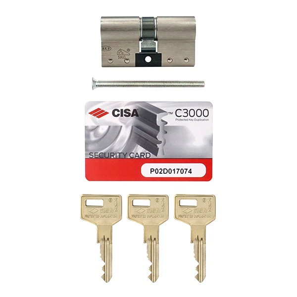 Цилиндр CISA C3000S (модульный) 65 (30*35) никель матовый 3 ключа - изображение 6