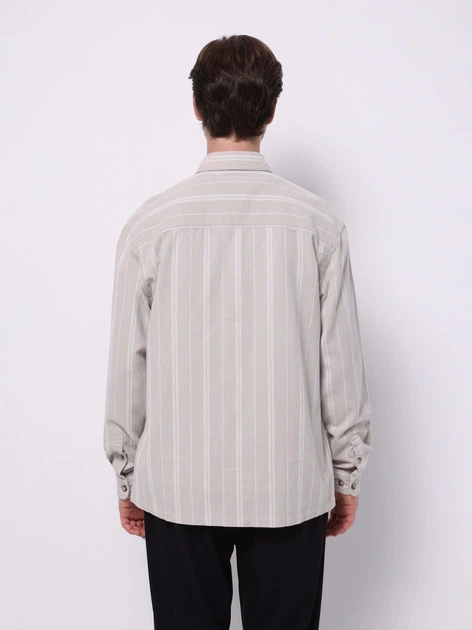 Рубашка хлопковая мужская Colin's CL1075307BED L Beige Striped (8684112813967) - Фото 2 Рубашка хлопковая мужская Colin's CL1075307BED L Beige Striped (8684112813967) - изображение 2