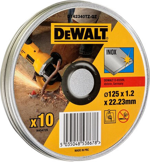 Набір абразивних дисків DeWalt 125 мм 10 шт. (DT42340TZ-QZ) - зображення 2