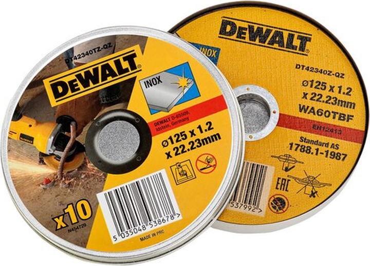 Набір абразивних дисків DeWalt 125 мм 10 шт. (DT42340TZ-QZ) - зображення 3