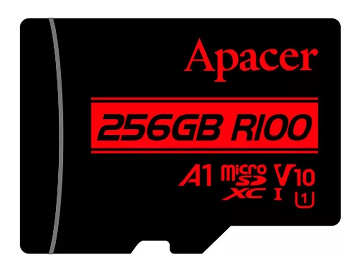 Карта пам'яті Apacer 256 GB microSDHC Class 10 UHS-I V10 + SD adapter (AP256GMCSX10UB-R) - изображение 2