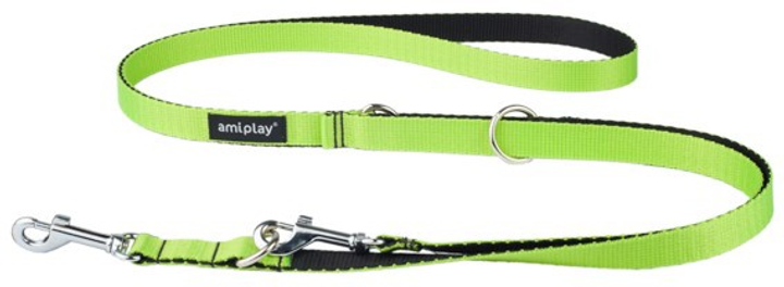 Smycz regulowana Amiplay Twist 6 w 1 L 1-2 m Zielona (5907563242807) - obraz 1