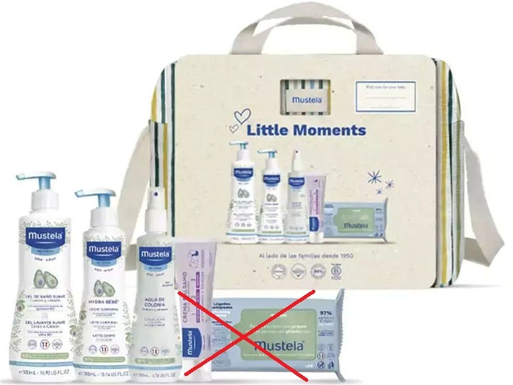 Дитячий косметичний набір Mustela Little Moments Striped 6 предметів (8436034153917) (955555910295953) - Уцінка - зображення 3