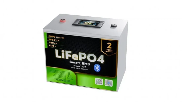 Акумулятор LiFePO4 KOO 12,8V – 280 Ah (3584Wh) метал LCD (BMS 150A/150А) Smart BT - зображення 2