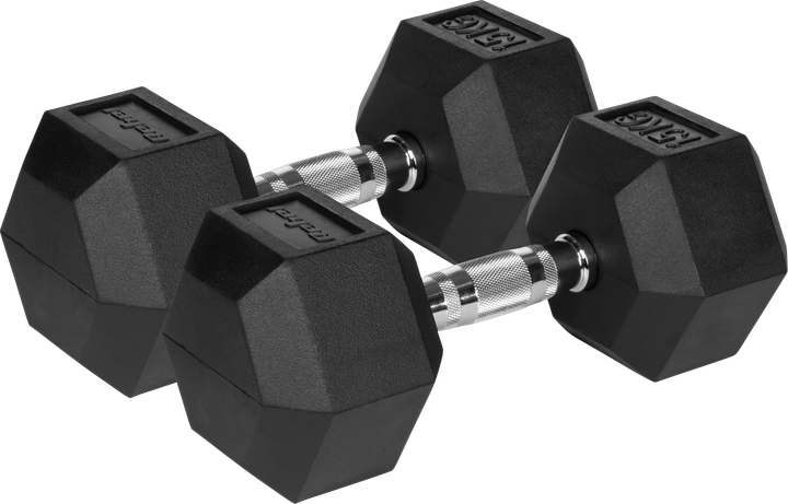 Hantle żeliwne Rebel Active gumowane HEX 2x15 kg RBA-2325-15 (5901890111935) - obraz 1