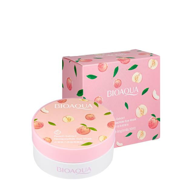 Патчі для шкіри навколо очей омолоджувальні Bioaqua Peach Extract Hexapeptide Eye Mask 60 шт BQY94865 - зображення 2