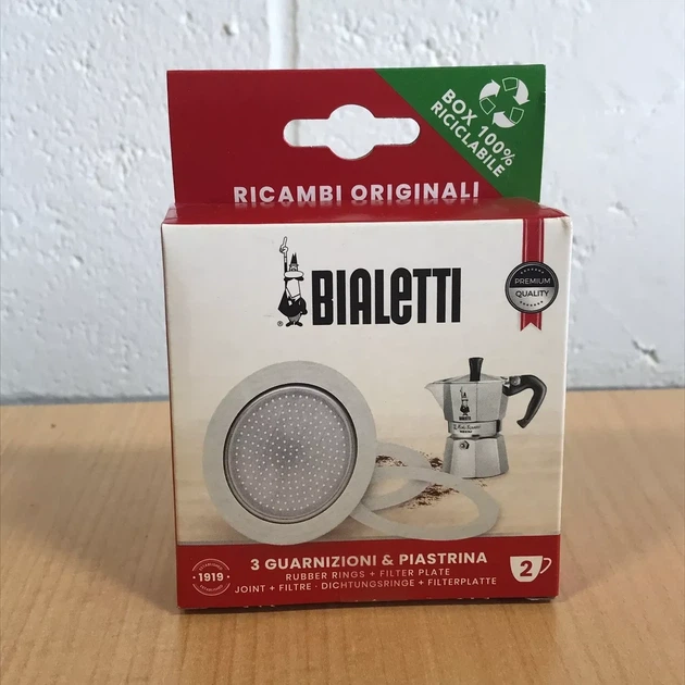 Набор прокладок и фильтр для гейзерной кофеварки Bialetti 2 порции 3 шт белый - изображение 2