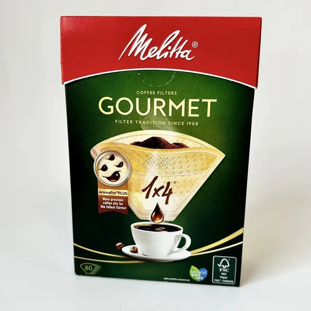 Кавові фільтри для пуровера 1x4 папір 80 шт Melitta Gourmet - зображення 3