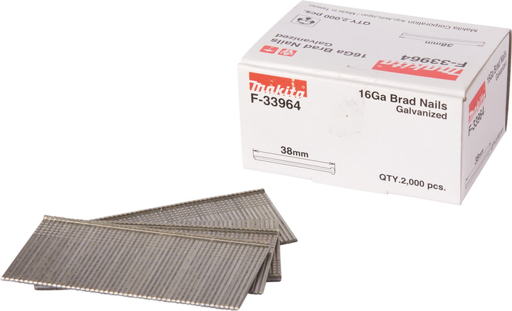 Gwoździe Makita F-33964 16GA 38 x 1.6 mm 2000 szt (88381294522) - obraz 2