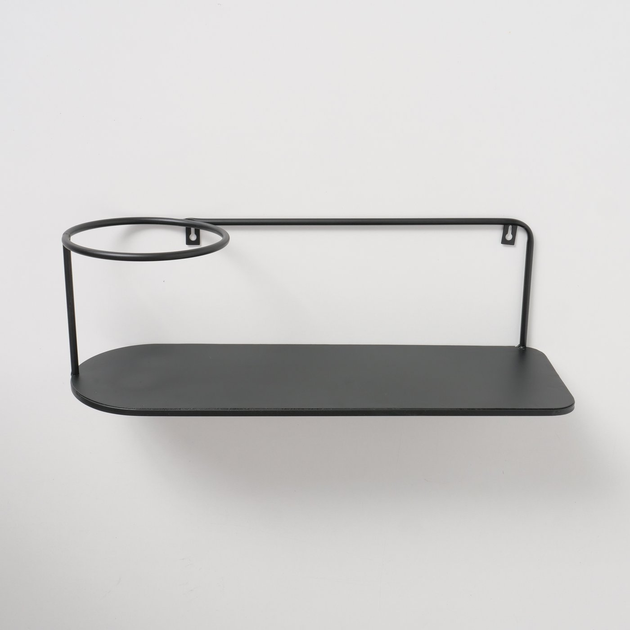 Metalowa półka z osłonką na roślinę Boltze PLUTO 55 x 18 cm czarny (4066076406944) - obraz 3