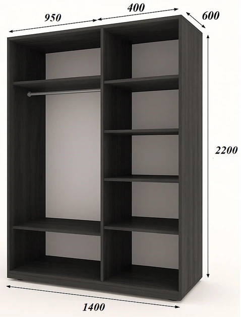Шкаф-купе двухдверный Matro (LuxeStudio) ДСП/ДСП 140х60х220 см Морское дерево (14155535-922) - Фото 2 Шкаф-купе двухдверный Matro (LuxeStudio) ДСП/ДСП 140х60х220 см Морское дерево (14155535-922) - изображение 2