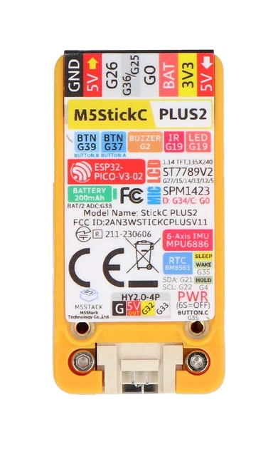 Модуль розробки Arduino M5StickC PLUS2 IoT-ESP32-PICO-V3-02 + аксесуари для годинника M5Stack K016-H2 (BotMSS-24367) - зображення 8