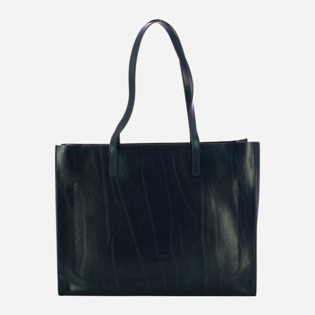 Torebka shopper ze skóry naturalnej The Bridge Mirra 04131401 YH Niebieska (800070346560) - obraz 3