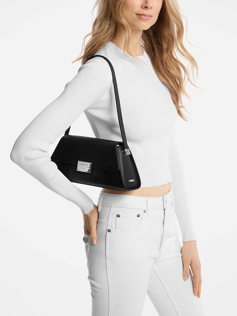 Torebka bagietka damska ze skóry naturalnej Michael Kors Ludlow 30F4SLNL2L 001 Czarna (800070345244) - obraz 2