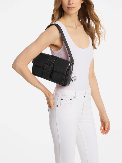 Сумка багет жіноча з натуральної шкіри середня Michael Kors Colby 30T5TBAL2L 001 Чорна (800070345254) - зображення 2