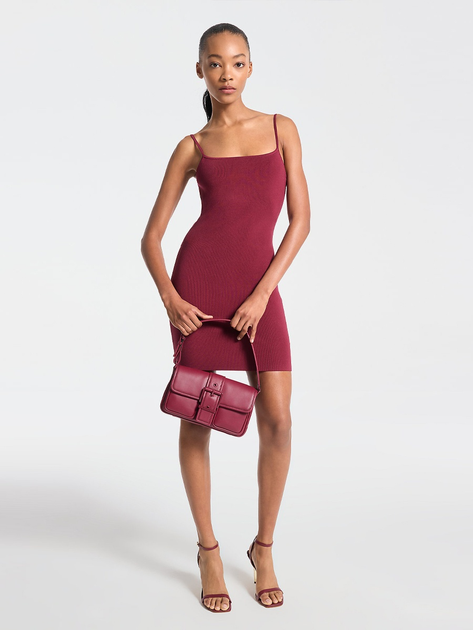 Сумка багет жіноча з натуральної шкіри середня Michael Kors Colby 30T5TBAL2L 691 Бордова (800070345255) - зображення 4