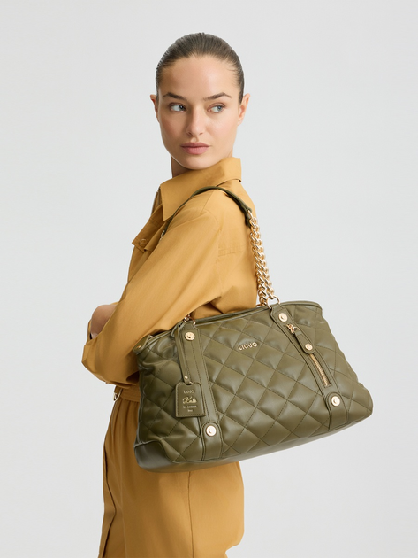 Сумка багет жіноча зі штучної шкіри велика Liu Jo AA5132E0015 X0397 Зелена (800070348817) - зображення 2