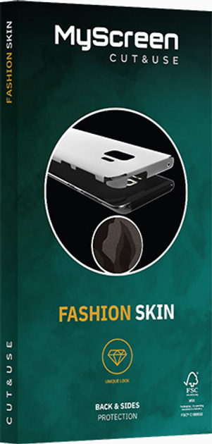 Folia ochronna MyScreen CUT&USE foil FASHION Back&Sides Shadow Military Black do smartfonu 7" (M CU FOL 7 FASHION BACK&SIDES SHAD BLACK) - obraz 1