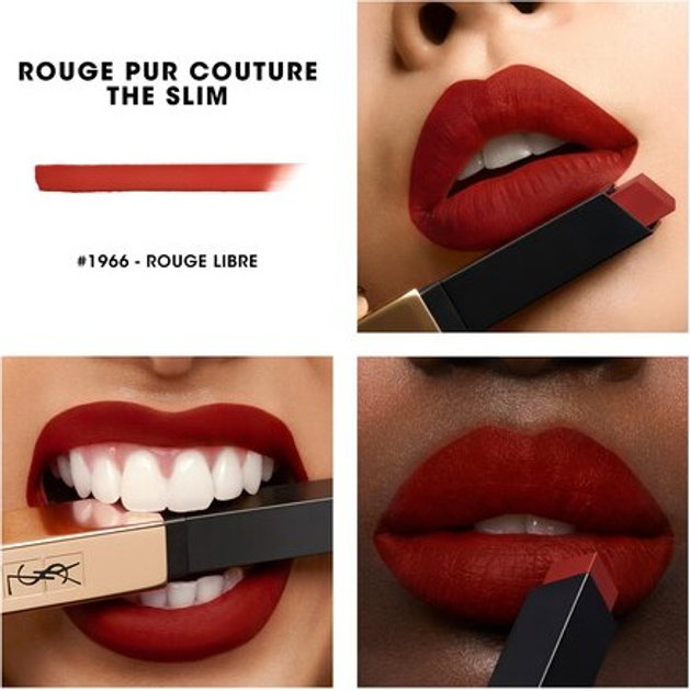 Szminka do ust Yves Saint Laurent Rouge Pur Couture The Slim matowa 1966 Rouge Libre 2.2 g (3614273376334) - obraz 3