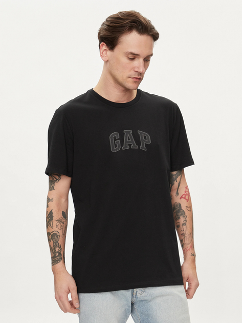 Футболка бавовняна довга чоловіча GAP 570044-02 2XL Чорна (1200119850285) - зображення 1