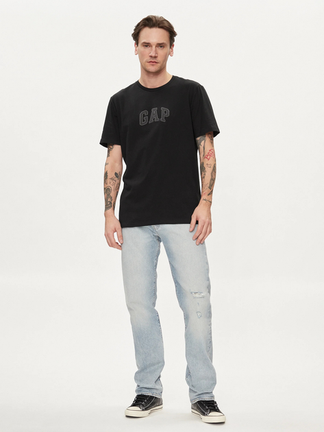 Футболка бавовняна довга чоловіча GAP 570044-02 2XL Чорна (1200119850285) - зображення 3