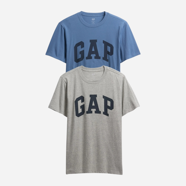 Набір футболок бавовняних довгих чоловічих GAP 885595-03 2XL 2 шт Синій/Сірий (1200146427054) - зображення 1