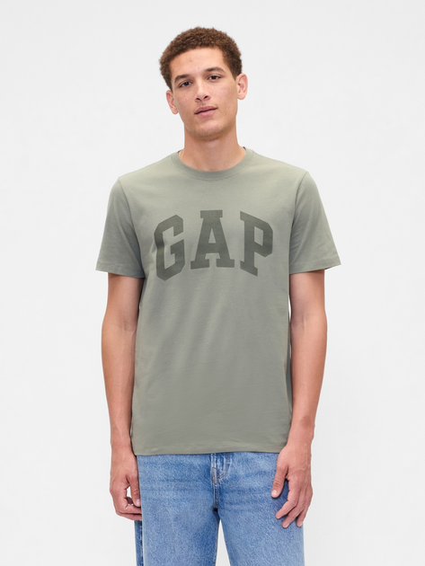 Набір футболок бавовняних довгих чоловічих GAP 885595-04 2XL 2 шт Оливковий/Білий (1200146427160) - зображення 2