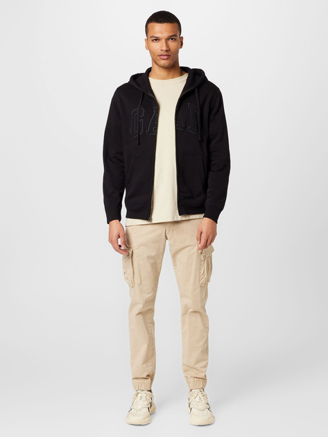 Bluza męska rozpinana streetwear z kapturem GAP 499917-06 M Czarna (1200046477654) - obraz 3