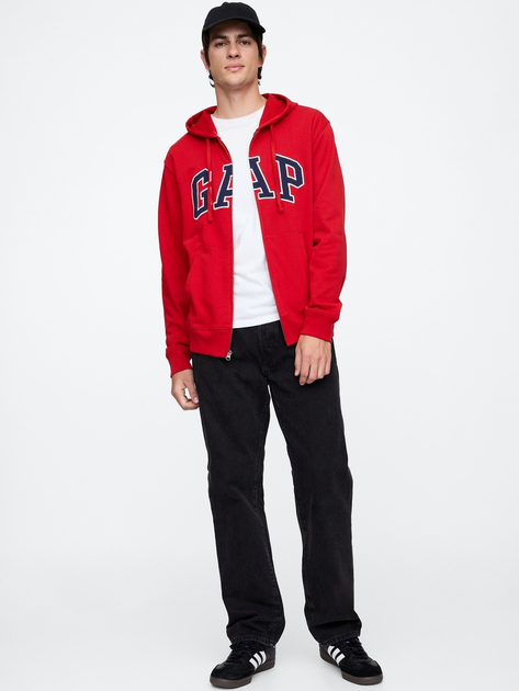 Толстовка на блискавці чоловіча GAP 868454-08 XL Червона (1200138438754) - зображення 3