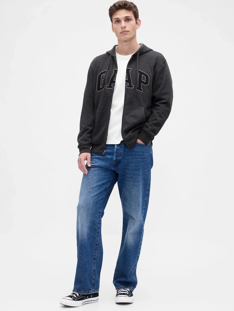 Толстовка на флісі, на блискавці чоловіча GAP 851516-32 XL Темно-сіра (1200140144179) - зображення 3