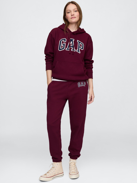 Bluza damska z kapturem ocieplana GAP 463506-02 M Bordowa - obraz 3